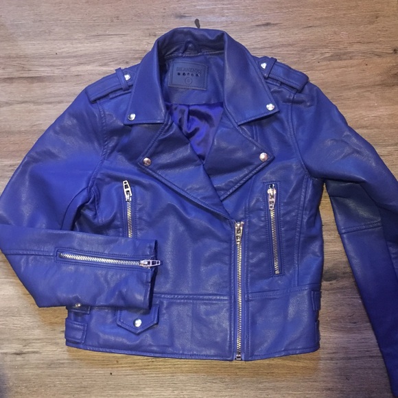 Blank NYC Jackets & Blazers - BLANK NYC Leather Jacket Moto Blue  Mind